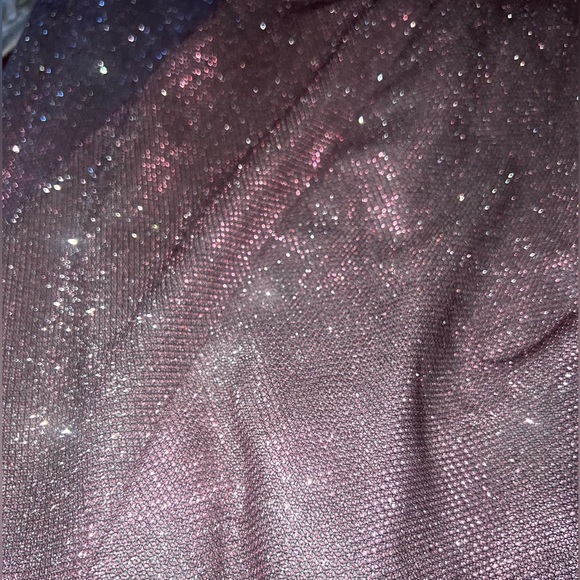 Cinderella Divine Metallic Glitter Gown with Slit - Mauve Style - KC876 - Picture 5 of 5